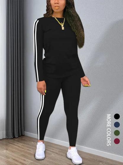Sable Striped Knit Two Piece Outfit Product Image 01