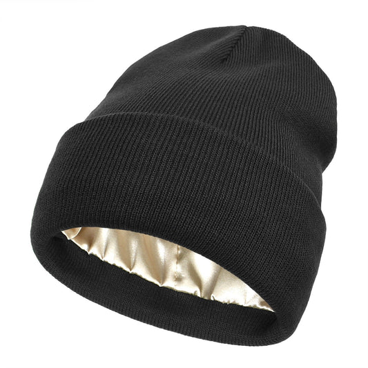Satin Lined Knit Winter Beanie Product Image 01