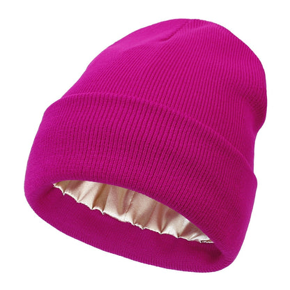 Satin Lined Knit Winter Beanie Product Image 07