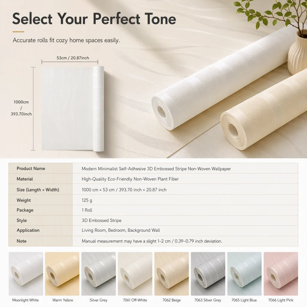 Sculpted Stripe Peel Stick Wallpaper 53Cm 1M Product Image 08