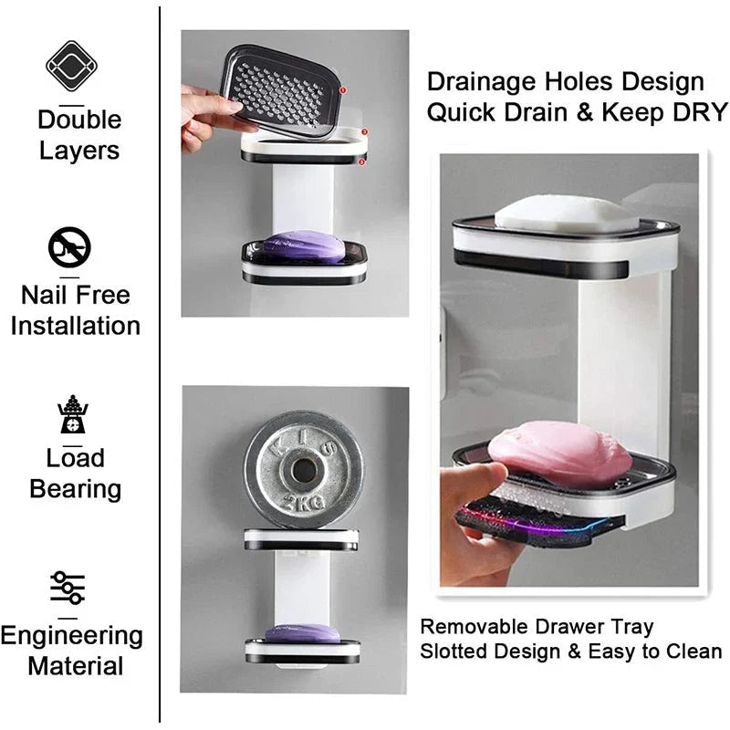 Self Draining Adhesive Soap Dish Product Image 07