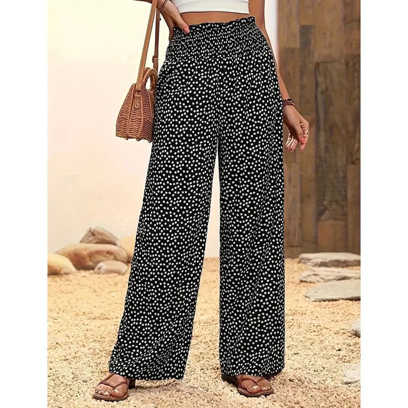 Serena Smocked High Waist Wide Leg Pants Product Image 01