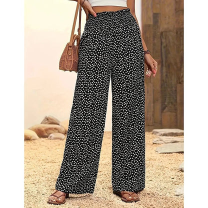 Serena Smocked High Waist Wide Leg Pants Product Image 01