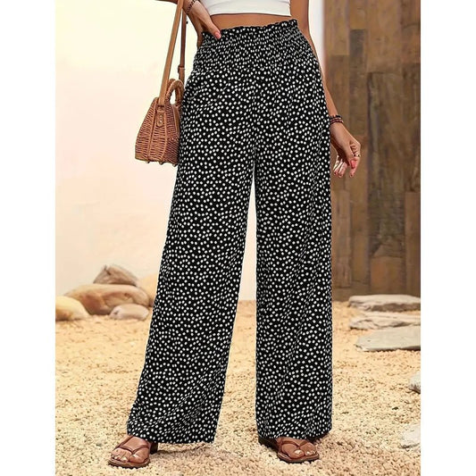 Serena Smocked High Waist Wide Leg Pants Product Image 01
