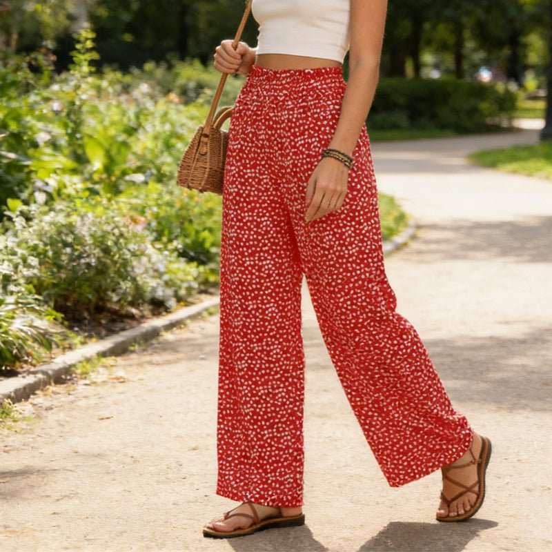 Serena Smocked High Waist Wide Leg Pants Product Image 07