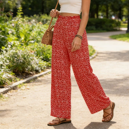 Serena Smocked High Waist Wide Leg Pants Product Image 07