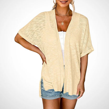 Serene Short Sleeve Open Front Cardigan Product Image 02