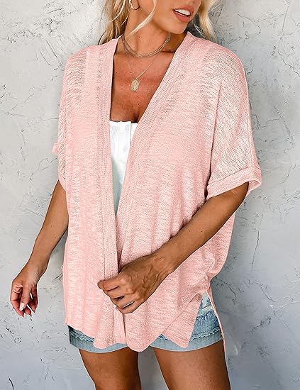 Serene Short Sleeve Open Front Cardigan Product Image 03