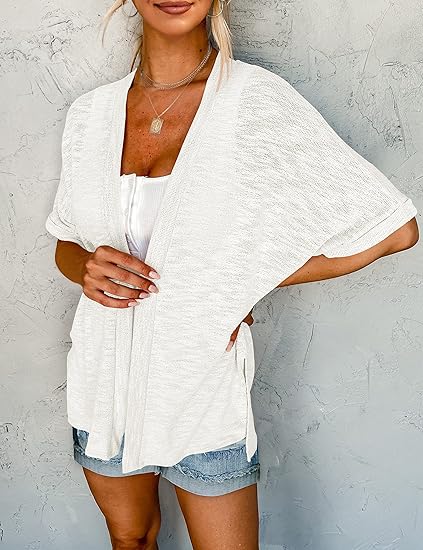Serene Short Sleeve Open Front Cardigan Product Image 04