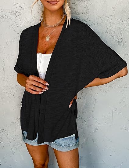 Serene Short Sleeve Open Front Cardigan Product Image 05