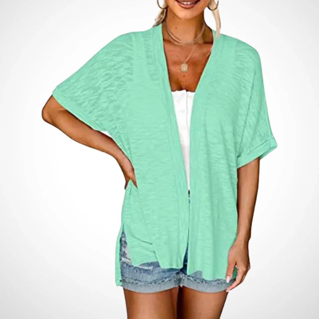 Serene Short Sleeve Open Front Cardigan Product Image 07