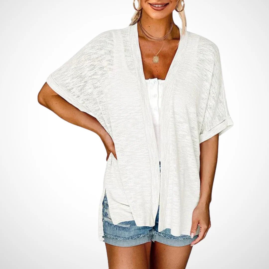 Serene Short Sleeve Open Front Cardigan Product Image 08