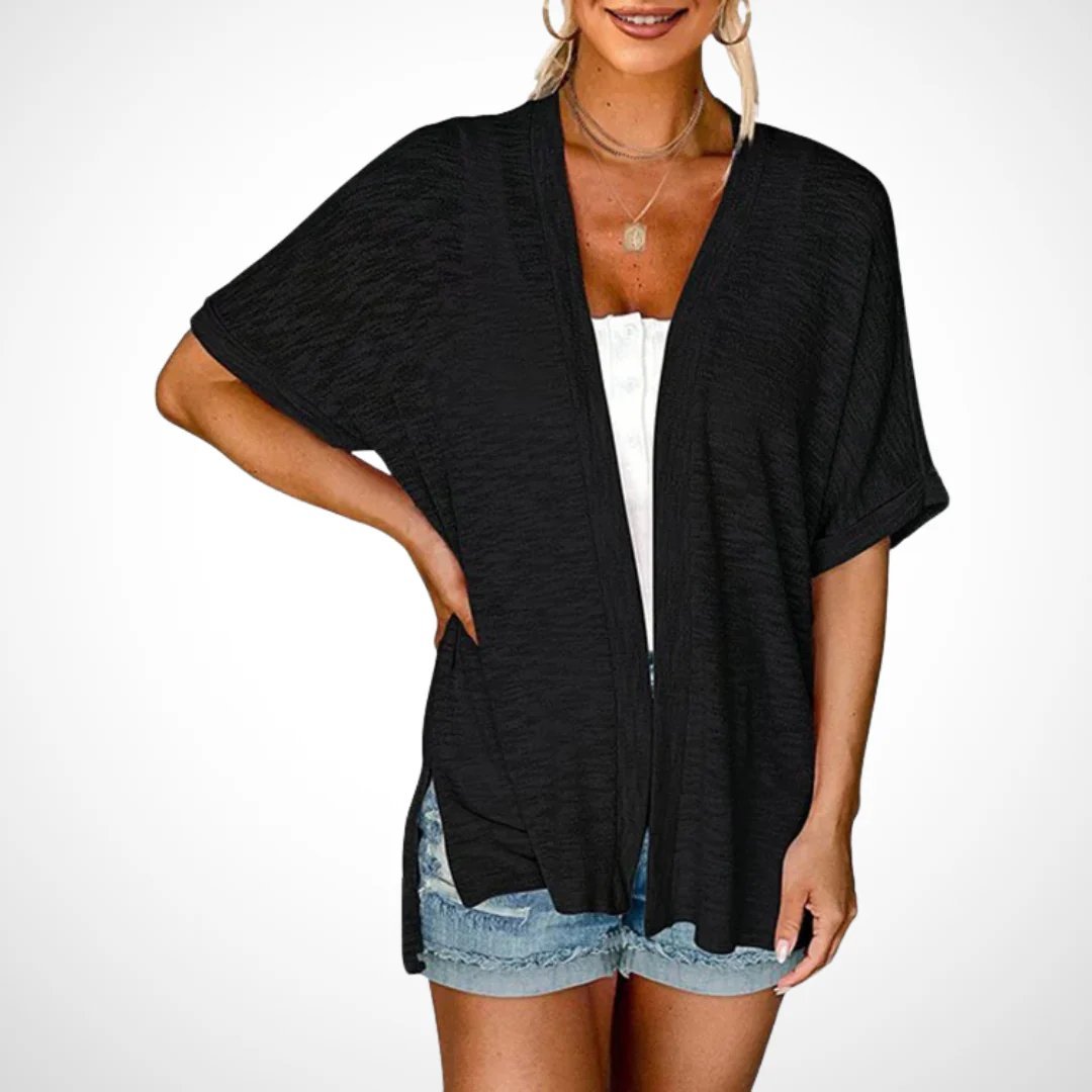 Serene Short Sleeve Open Front Cardigan Product Image 09