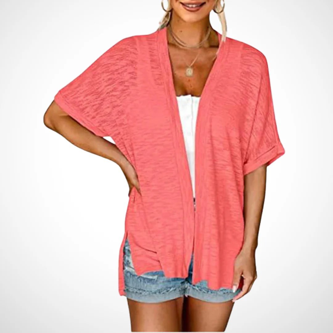 Serene Short Sleeve Open Front Cardigan Product Image 11