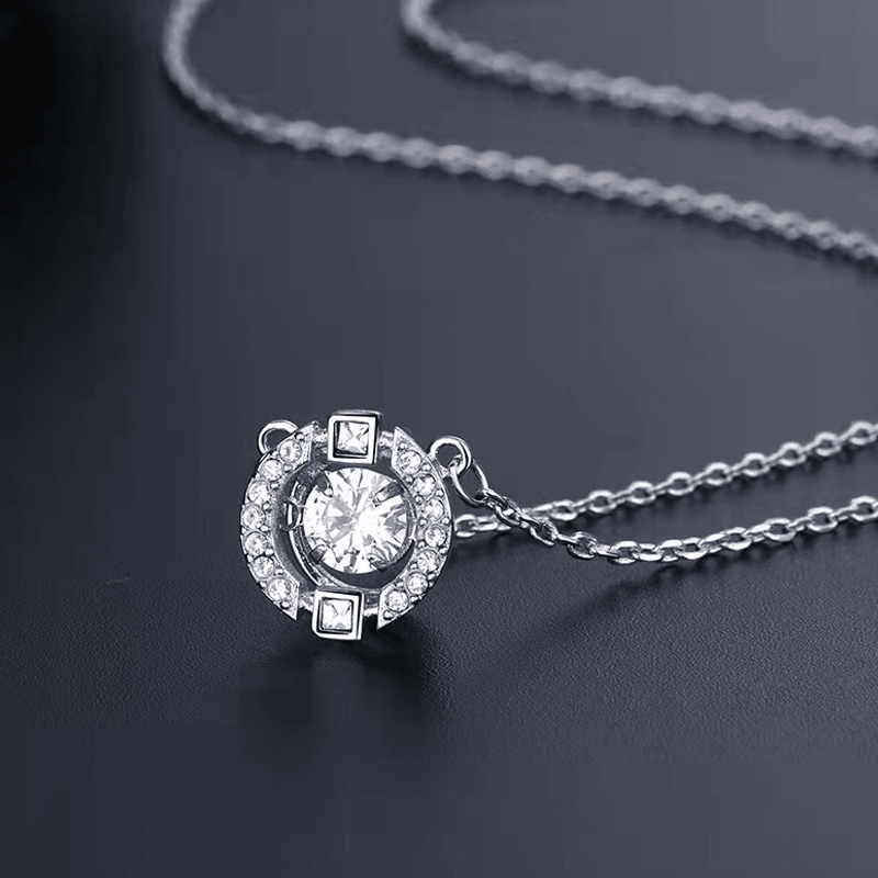 Shimmer Motion Rhinestone Pendant Necklace Product Image 01
