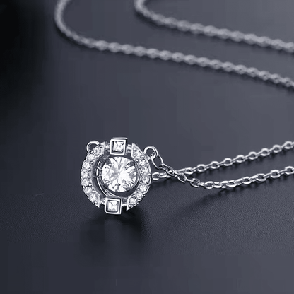 Shimmer Motion Rhinestone Pendant Necklace Product Image 01