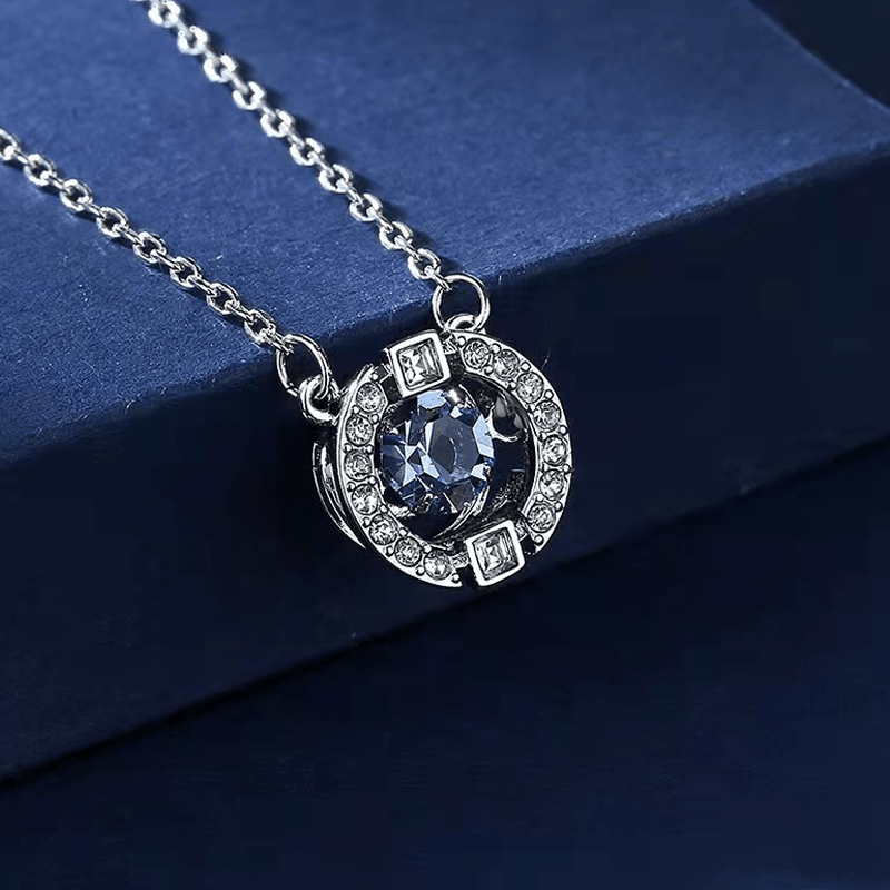 Shimmer Motion Rhinestone Pendant Necklace Product Image 02