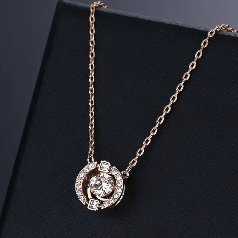 Shimmer Motion Rhinestone Pendant Necklace Product Image 03