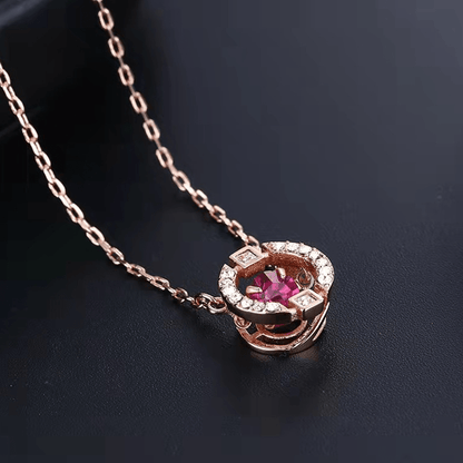 Shimmer Motion Rhinestone Pendant Necklace Product Image 06