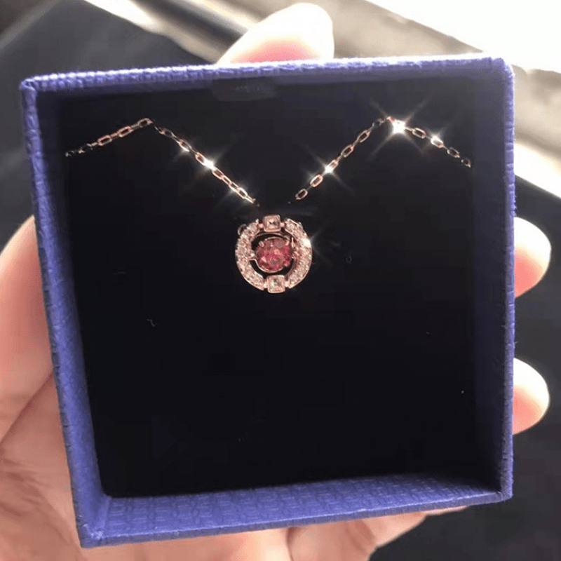 Shimmer Motion Rhinestone Pendant Necklace Product Image 07
