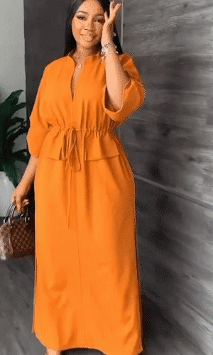 Sienna V Neck Side Slit Dress Product Image 02