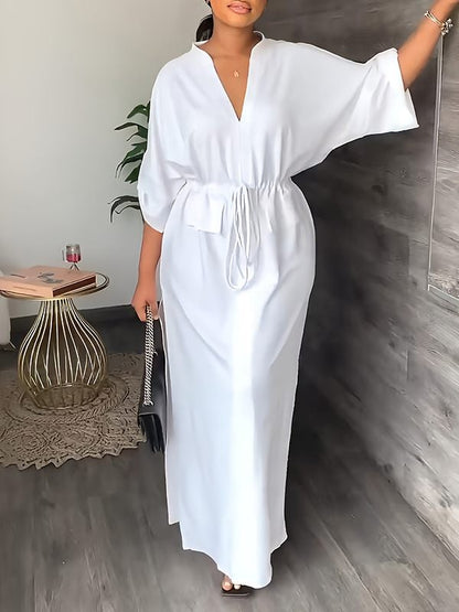 Sienna V Neck Side Slit Dress Product Image 07