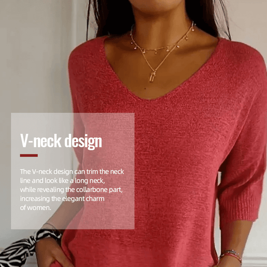 Softline V Neck Knit Layering Top Product Image 01