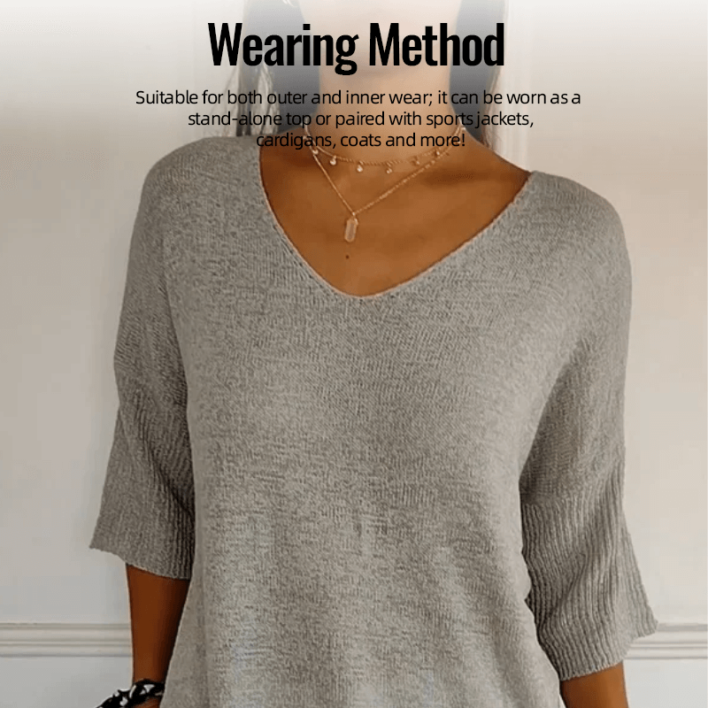 Softline V Neck Knit Layering Top Product Image 03