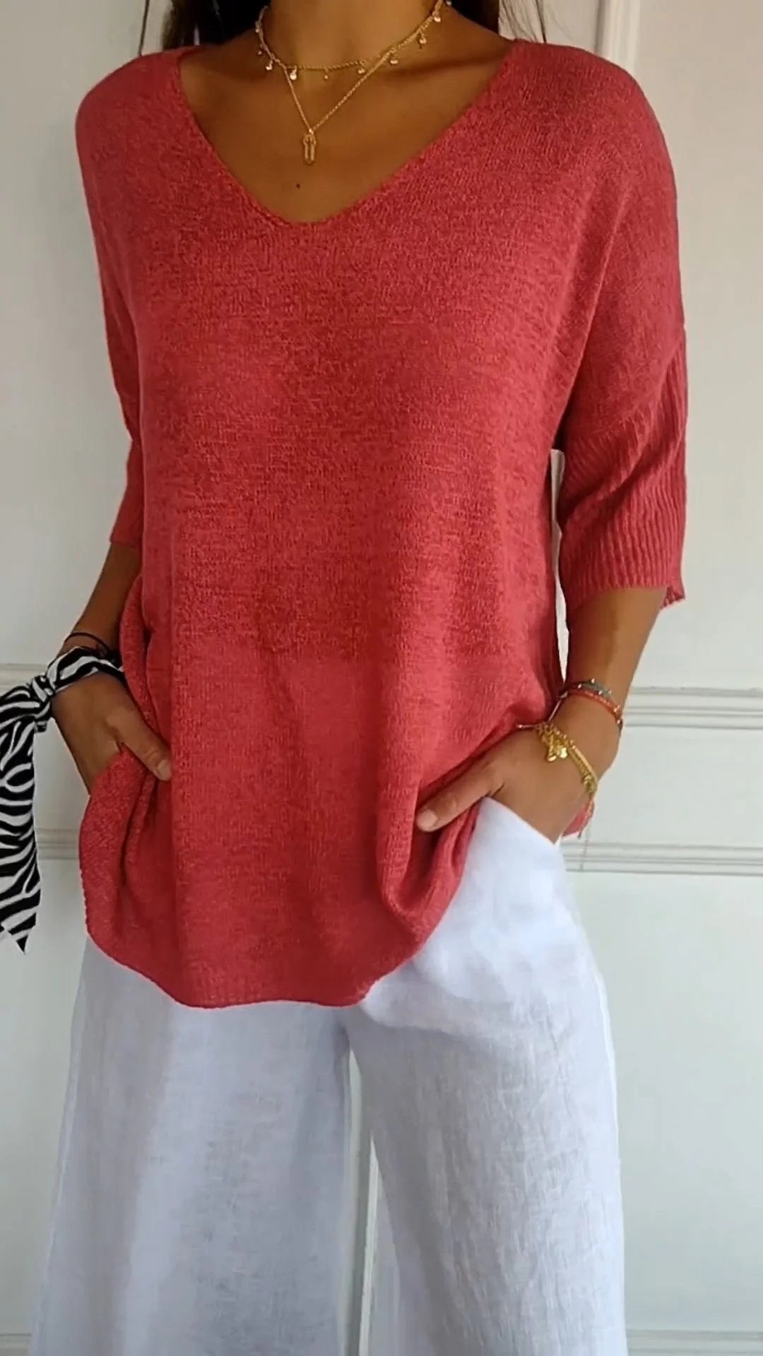 Softline V Neck Knit Layering Top Product Image 07