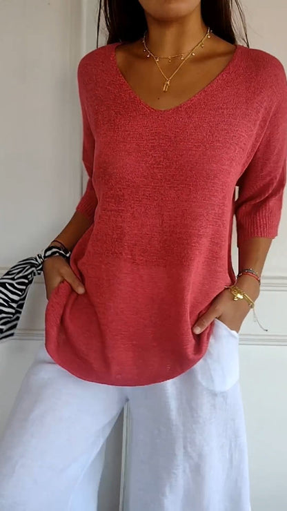 Softline V Neck Knit Layering Top Product Image 08
