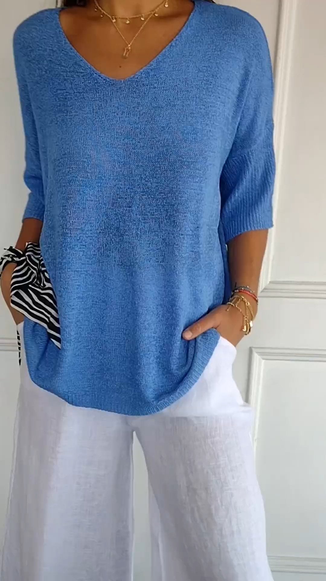 Softline V Neck Knit Layering Top Product Image 09