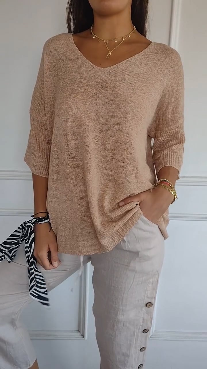 Softline V Neck Knit Layering Top Product Image 10