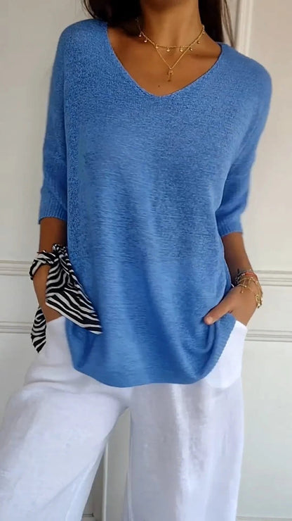 Softline V Neck Knit Layering Top Product Image 11