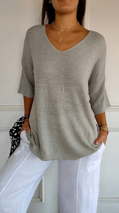 Softline V Neck Knit Layering Top Product Image 14
