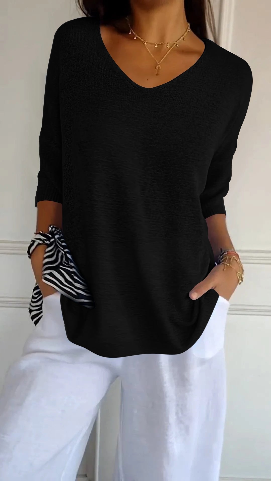 Softline V Neck Knit Layering Top Product Image 19
