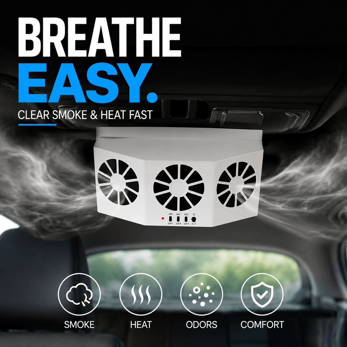 Solar Powered Car Window Fan Product Image 03