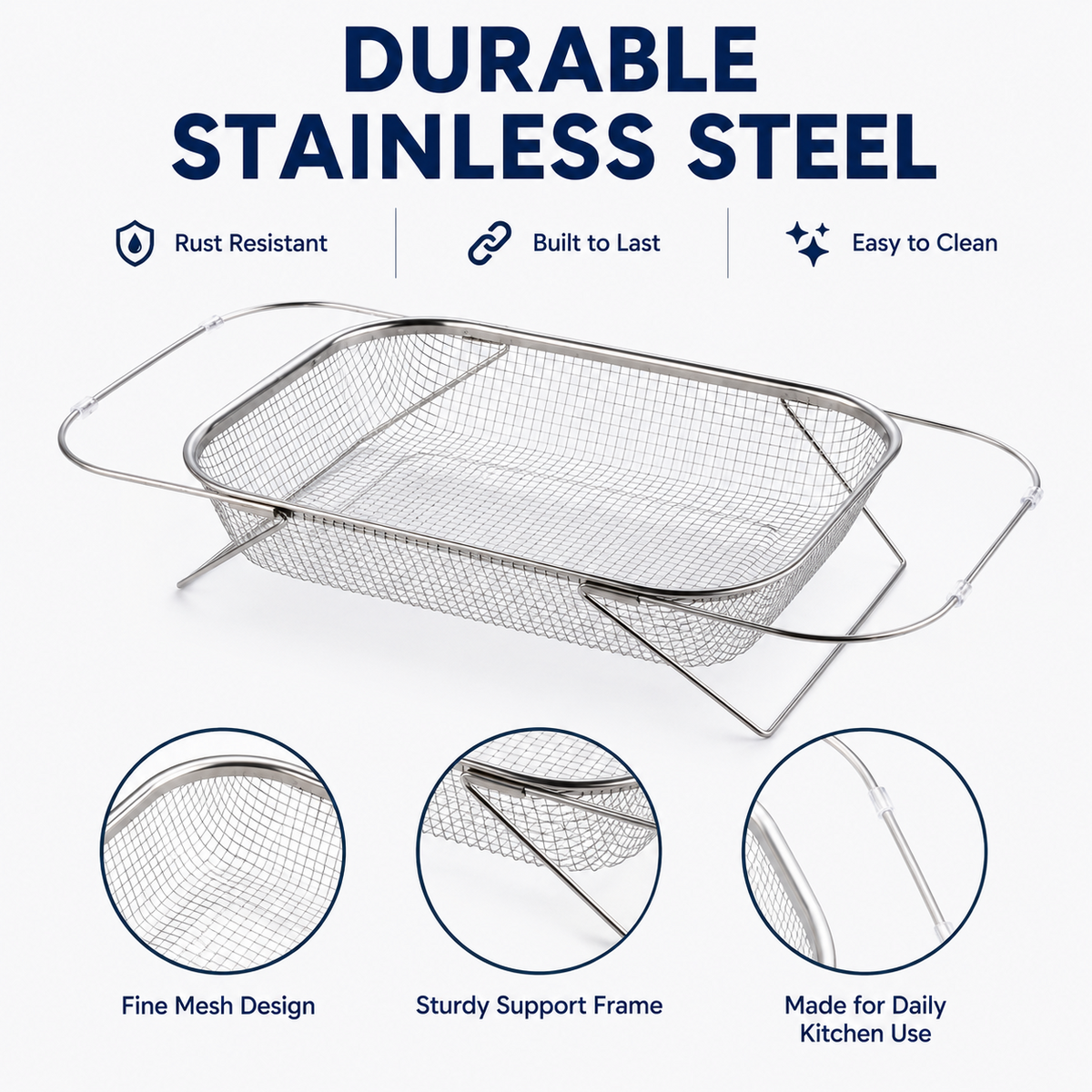 Stainless Steel Adjustable Sink Drainer Basket Product Image 06