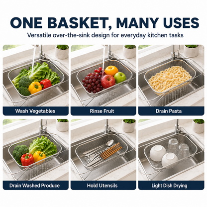 Stainless Steel Adjustable Sink Drainer Basket Product Image 08