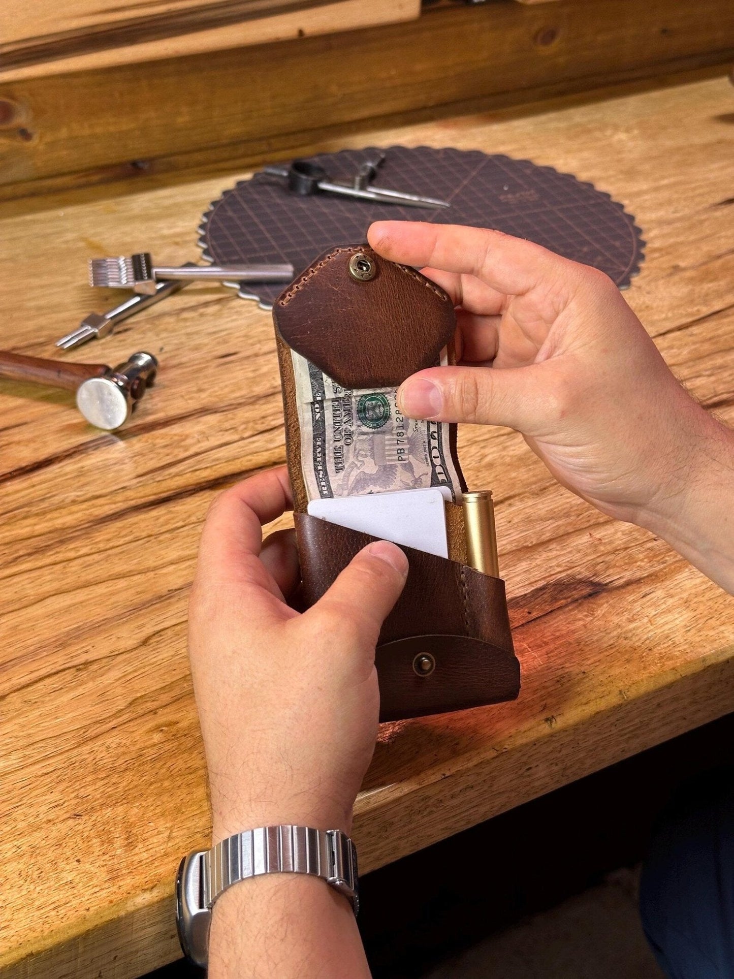 Sterling Full Grain Leather Wallet Pen Slot Product Image 02