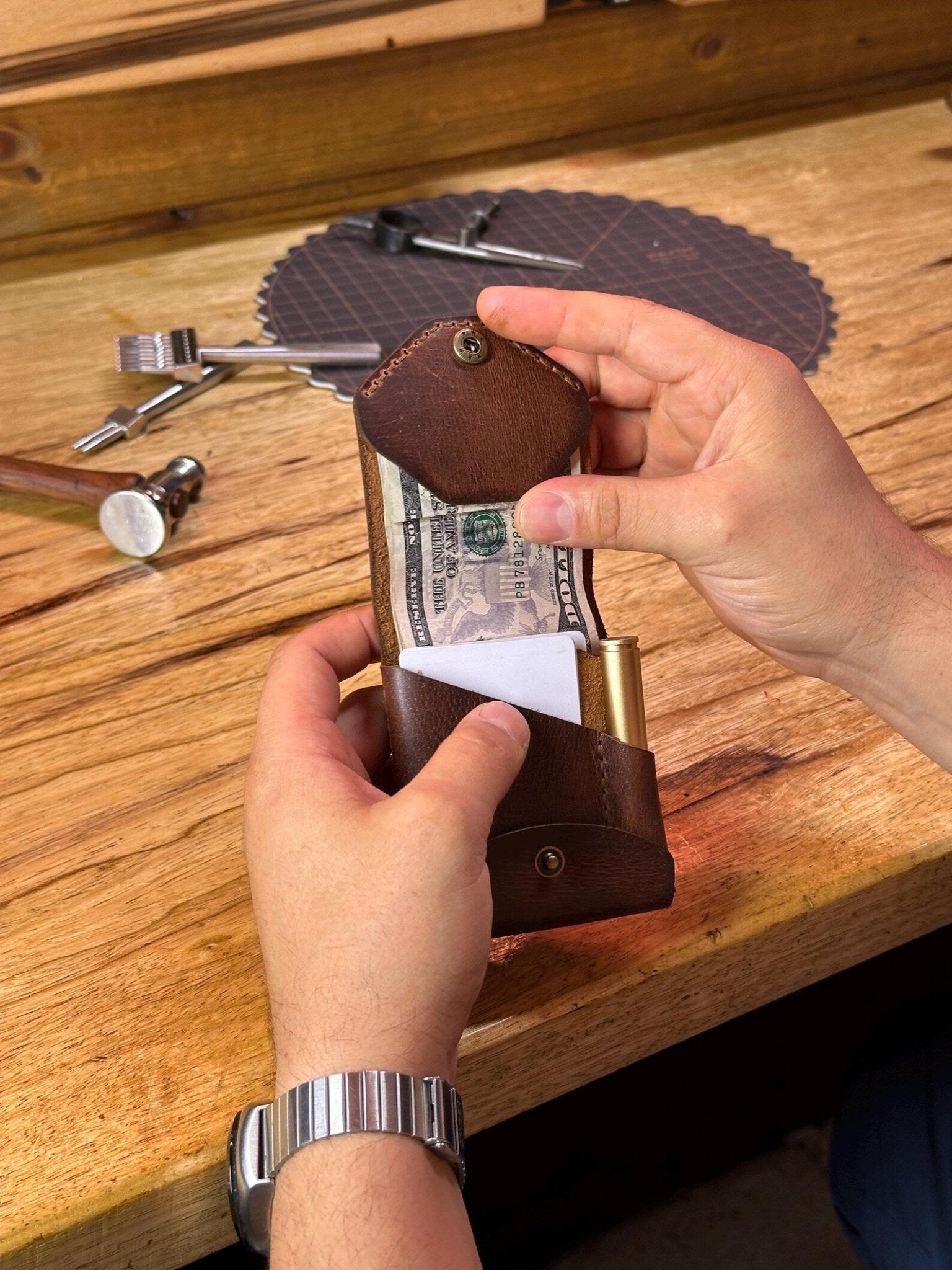 Sterling Full Grain Leather Wallet Pen Slot Product Image 02