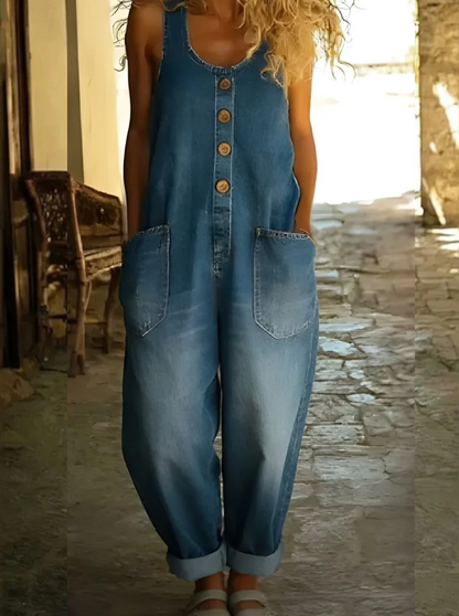 Strata Relaxed Denim Look Overalls Product Image 01