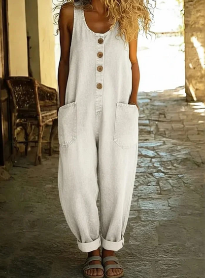 Strata Relaxed Denim Look Overalls Product Image 05