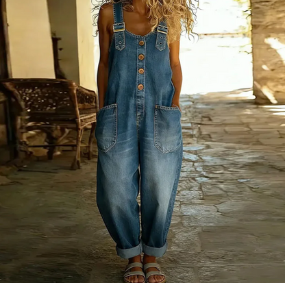 Strata Relaxed Denim Look Overalls Product Image 06
