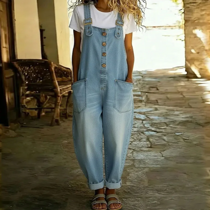 Strata Relaxed Denim Look Overalls Product Image 08