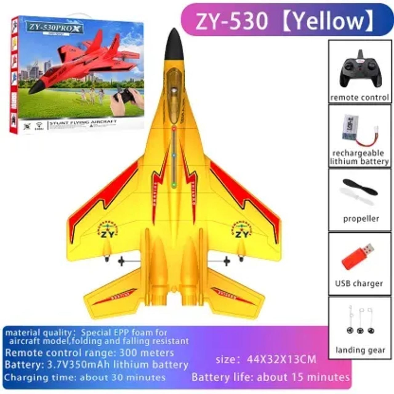 Stratoglide Rc Fighter Jet Led Flying Toy Product Image 03