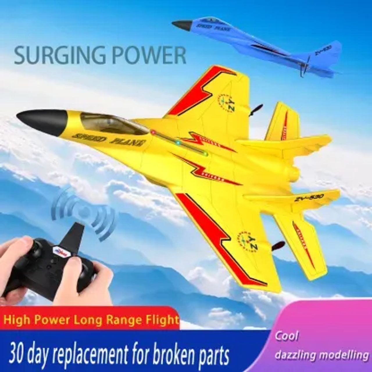 Stratoglide Rc Fighter Jet Led Flying Toy Product Image 07