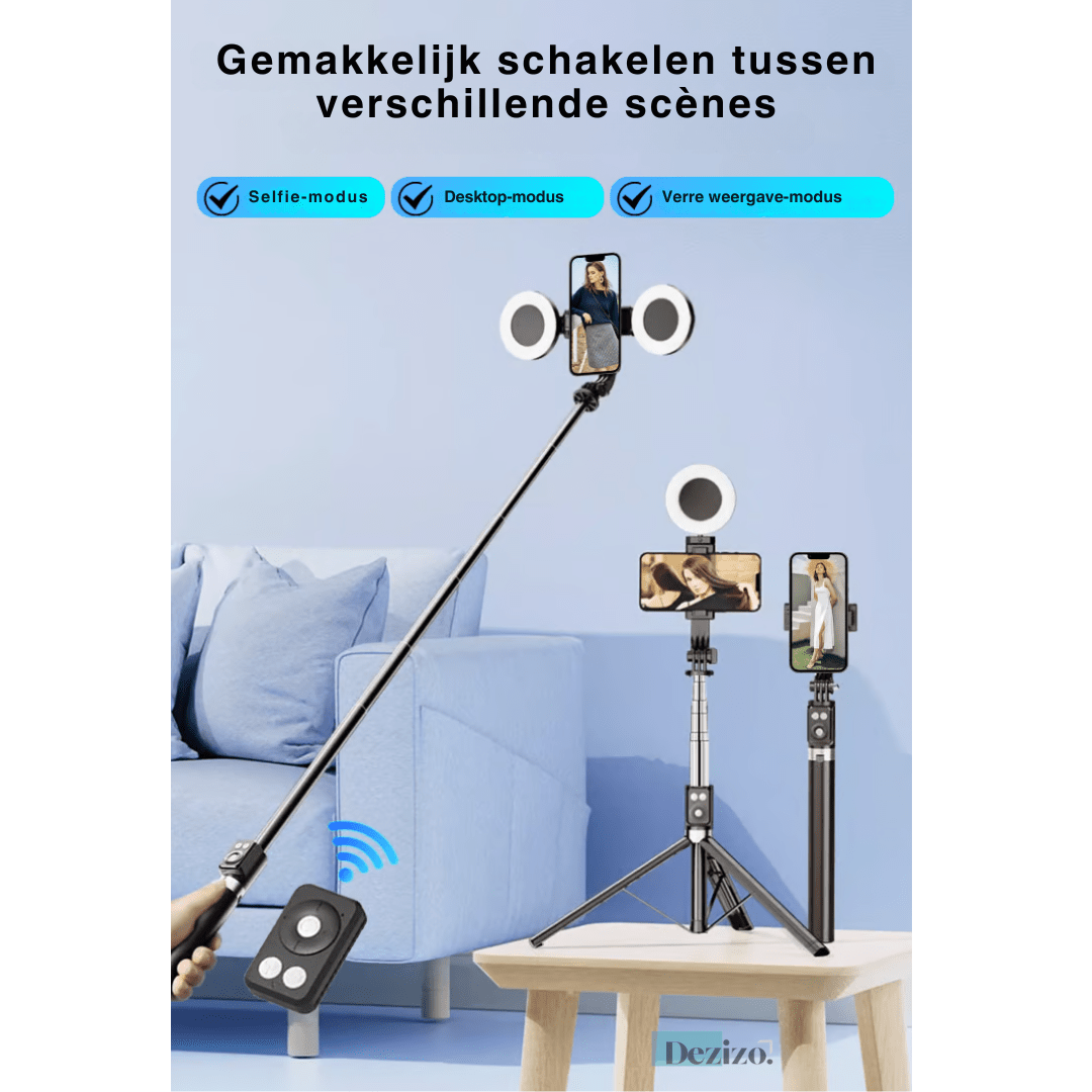 Studioreach Selfie Tripod Stick Dual Lights Product Image 07