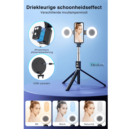 Studioreach Selfie Tripod Stick Dual Lights Product Image 08
