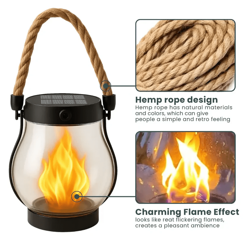 Sunlit Flame Effect Outdoor Lantern Product Image 03