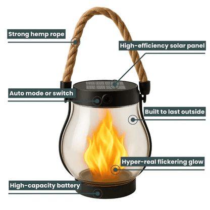 Sunlit Flame Effect Outdoor Lantern Product Image 04